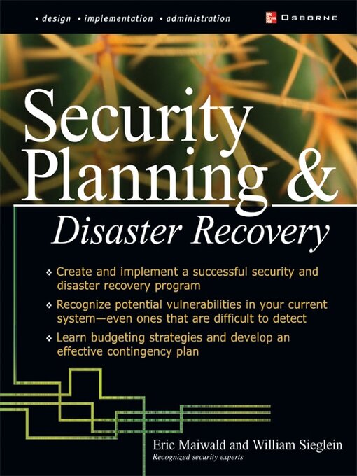 Title details for Security Planning & Disaster Recovery by Eric Maiwald - Available
